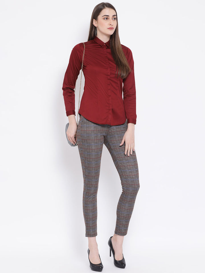 Multicolor Smart Fit Trousers - Women Trousers