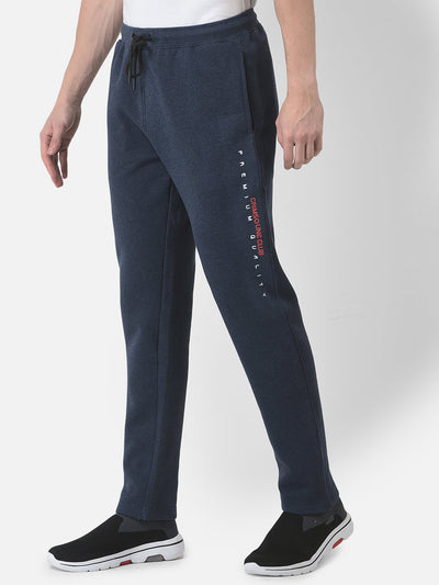  Melange Blue Typographic Track Pants