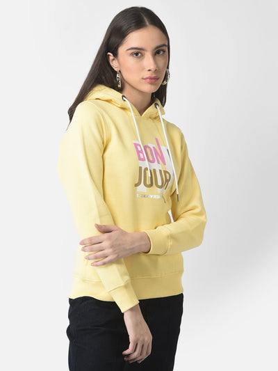  Yellow Typographic Hoodie