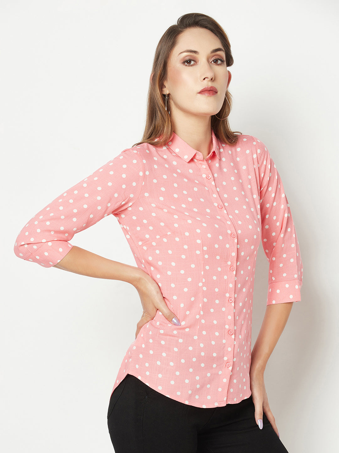  Pink Polka-Dotted Shirt