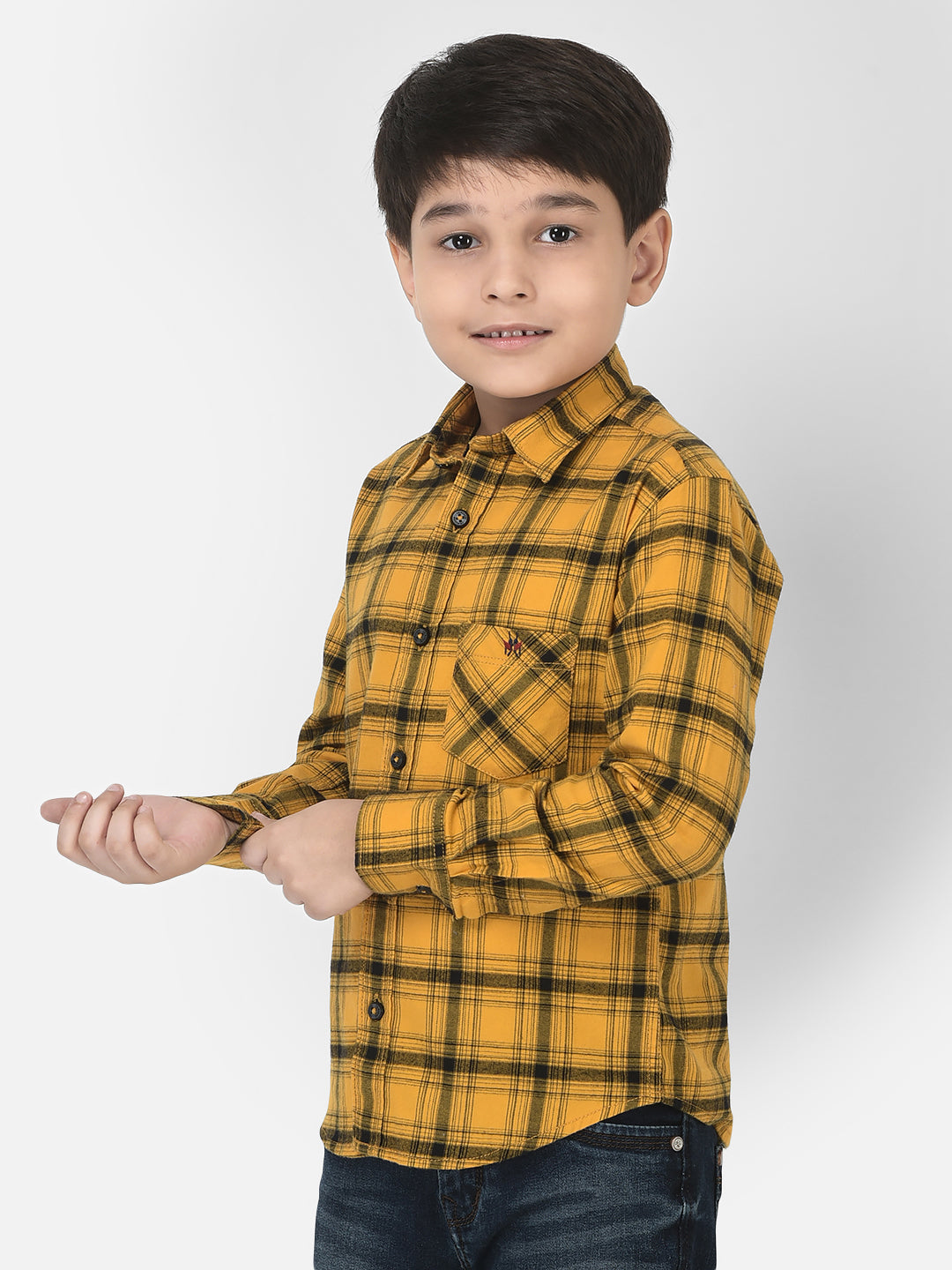  Mustard Shirt in Tartan Checks