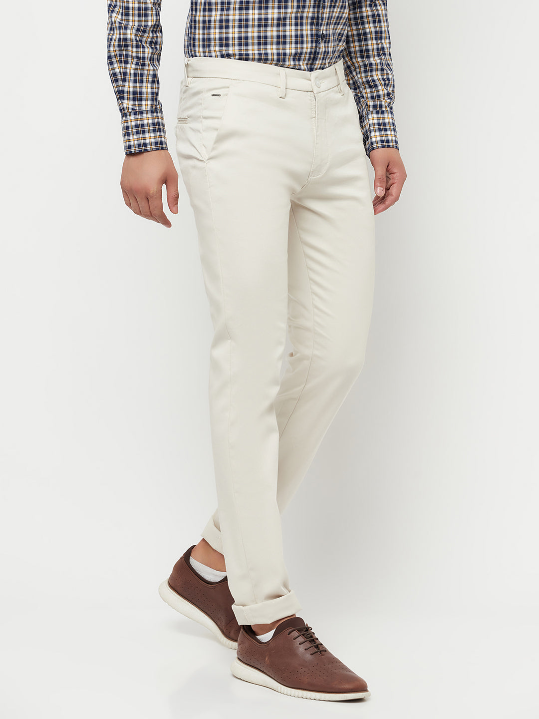 Cream Trousers - Men Trousers