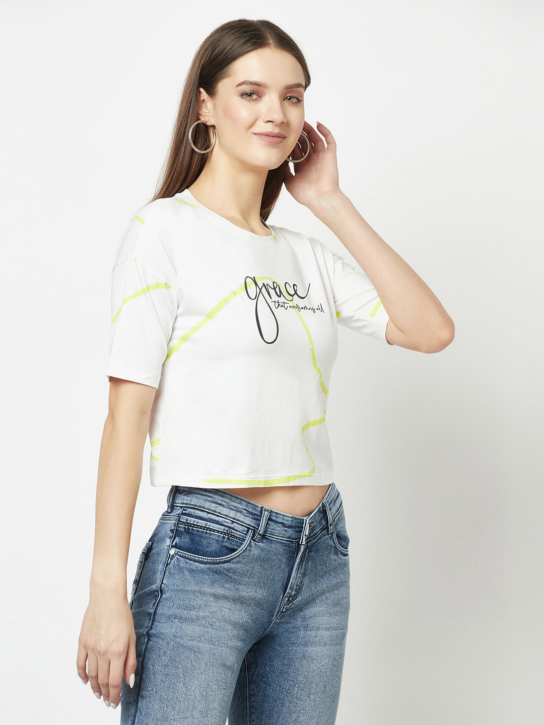  White Grace Cropped T-Shirt