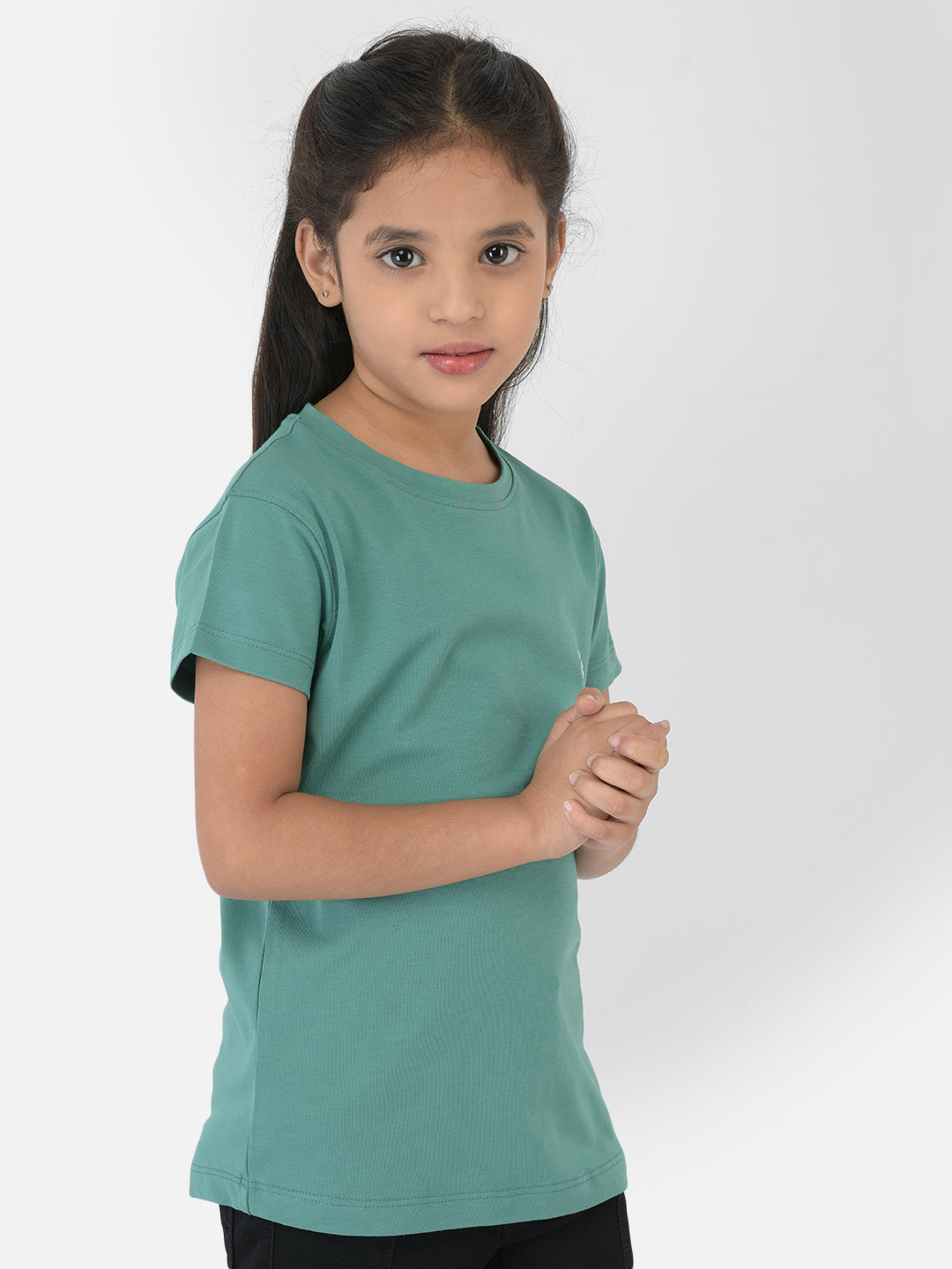 Green Round Neck T-Shirt - Girls T-Shirts