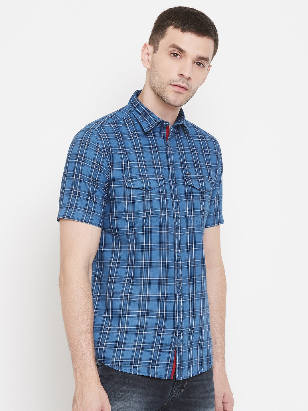 Blue Checked shirt - Men Shirts