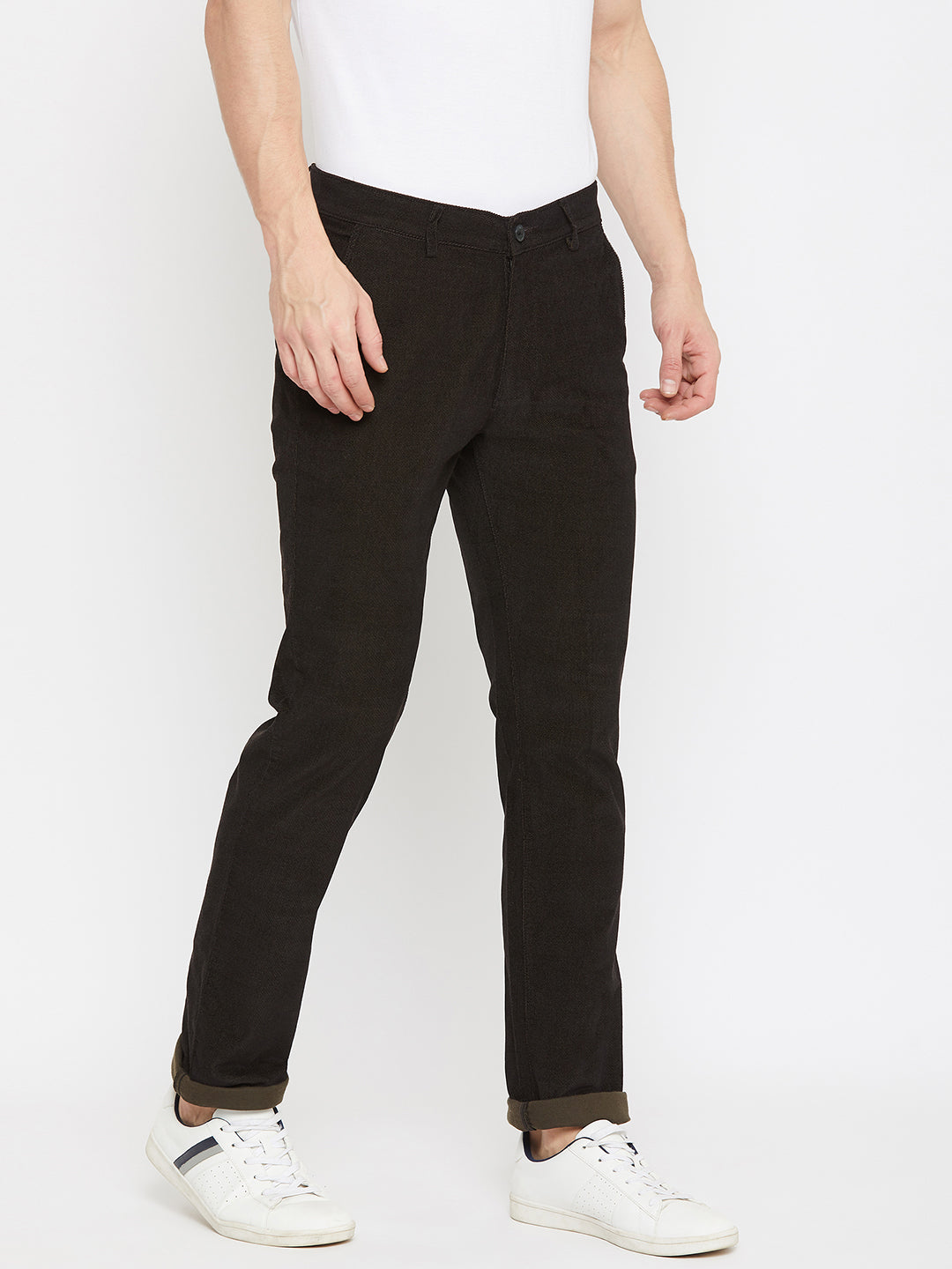 Black Slim Fit Trousers - Men Trousers