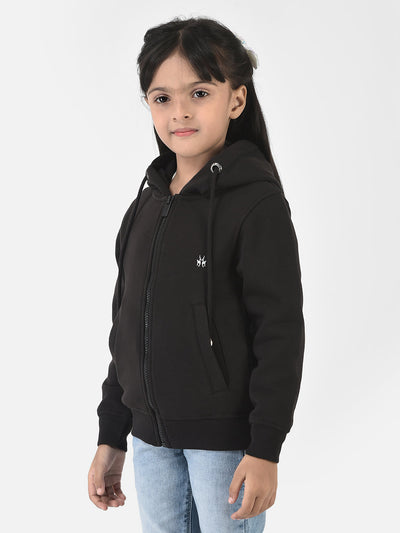 Black Sweatshirt with Zip Enclosure 