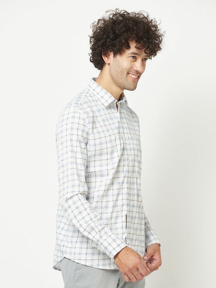  White Windowpane Checked Shirt