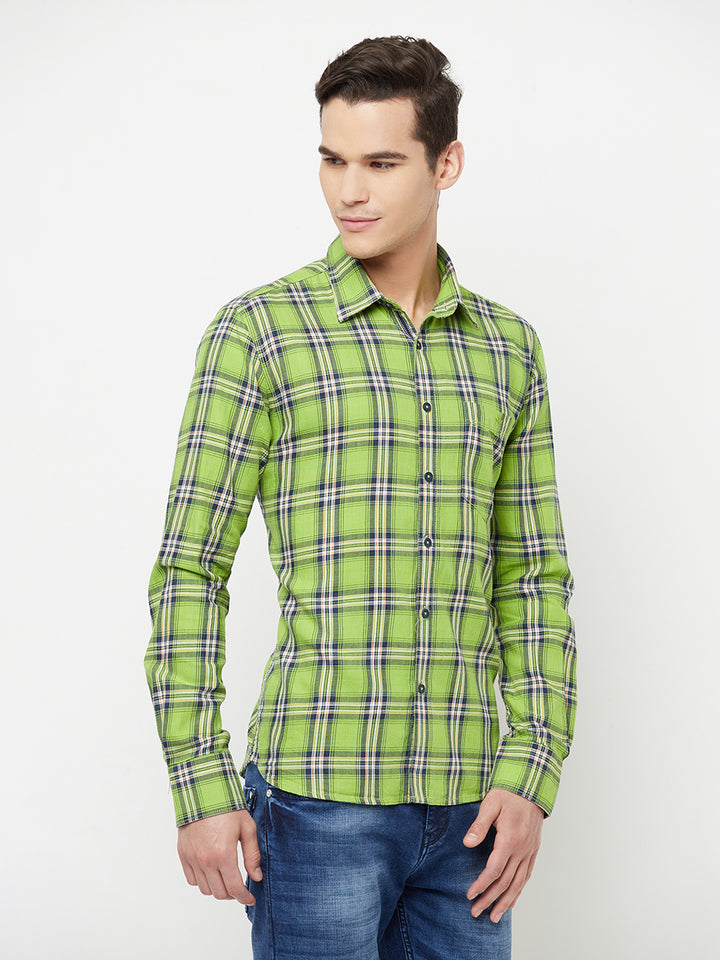 Green Checked Shirt - Men Shirts