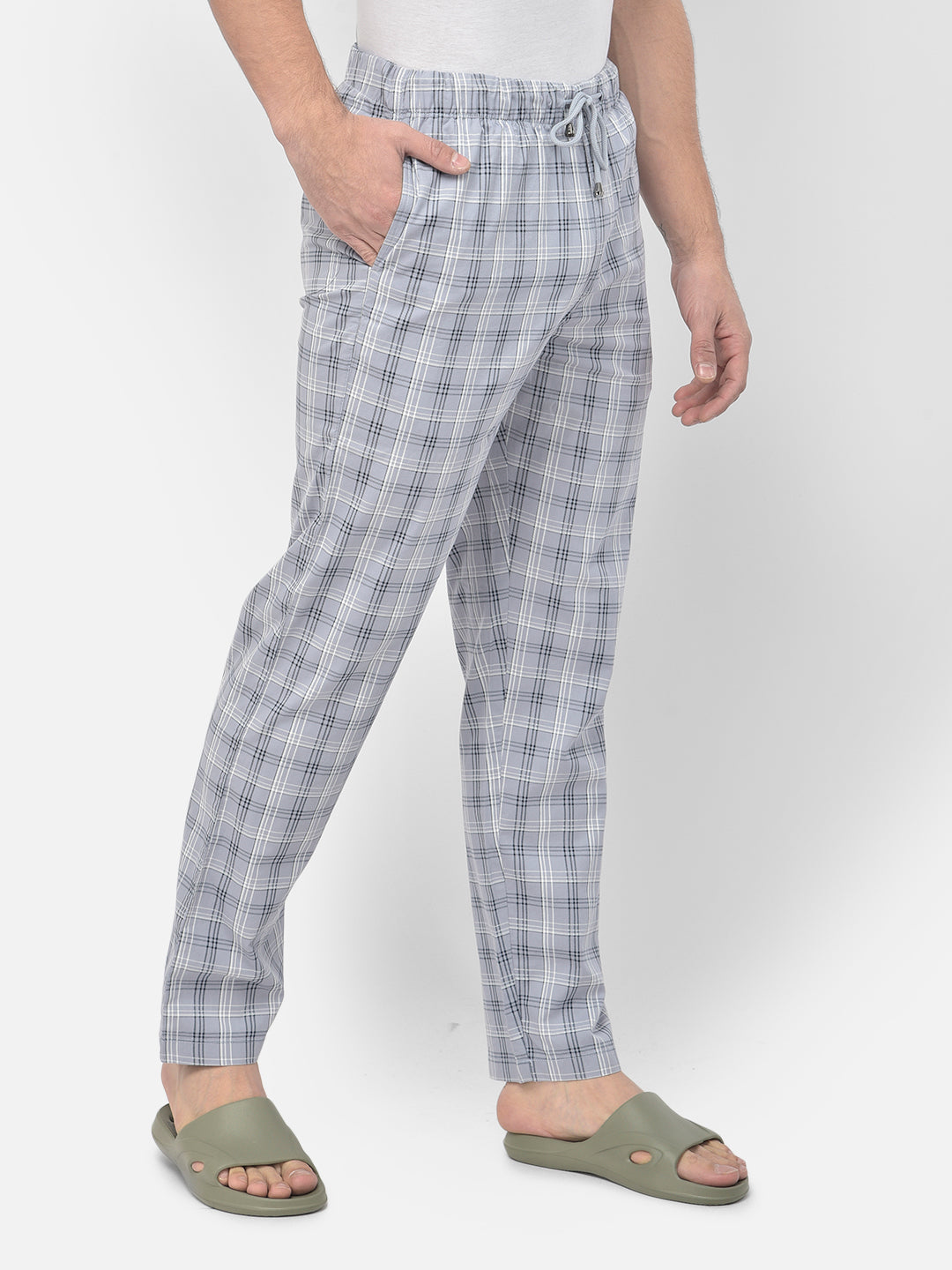 Grey Checked Lounge Pants - Men Lounge Pants