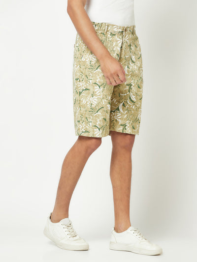  Fawn Green Floral Shorts 