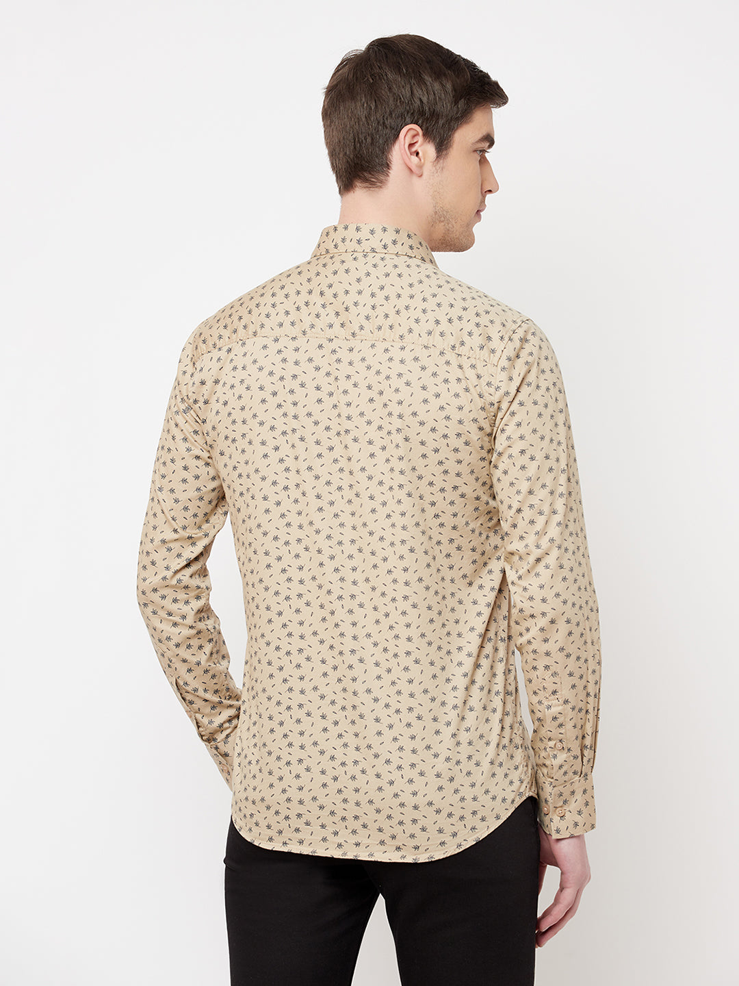 Beige Floral Shirt - Men Shirts