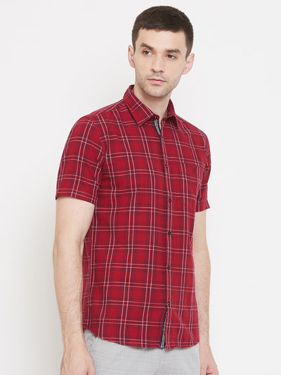 Red Checked shirt-Men Shirts-Crimsoune Club