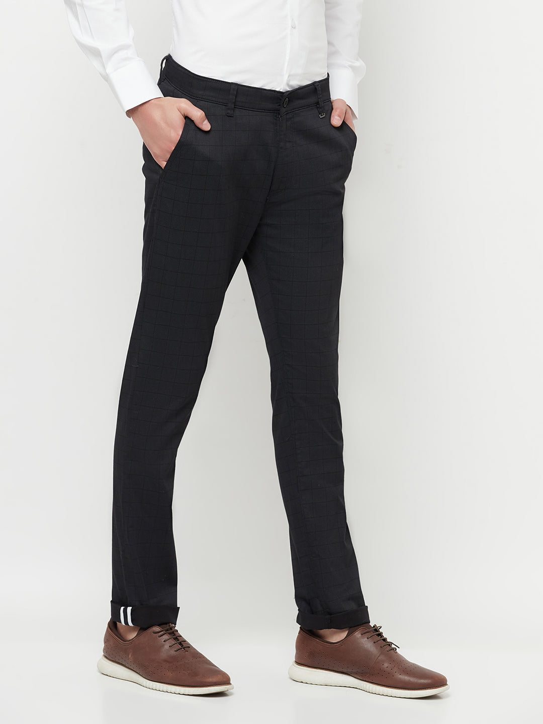 Black Checked Trousers - Men Trousers