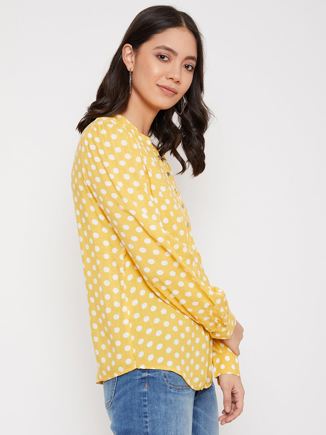 Yellow Polka Dots Tops - Women Tops