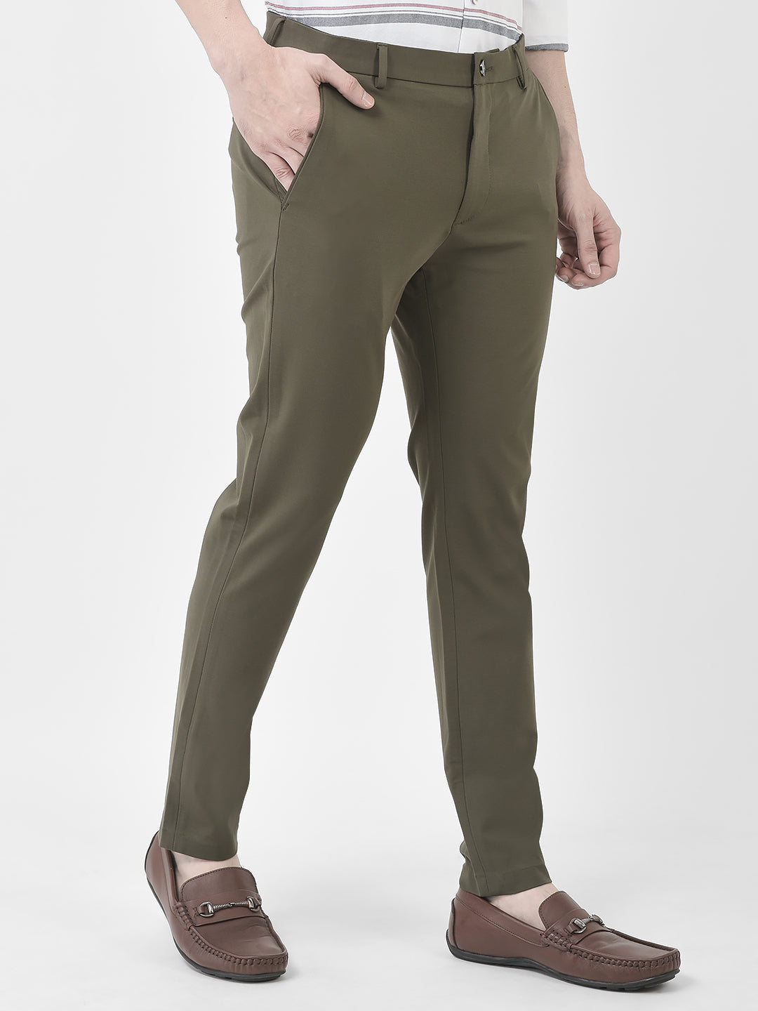  Plain Olive Green Trousers