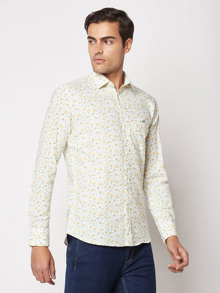  Floral-Print Cotton Shirt