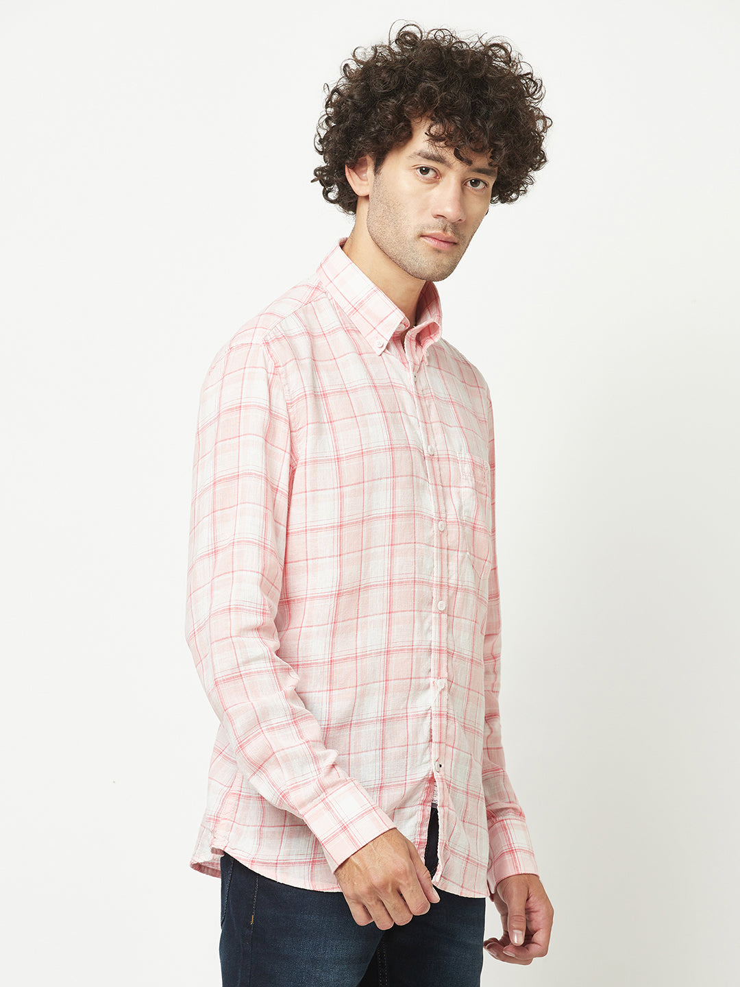 Pink Tartan Checked Flannel Shirt 