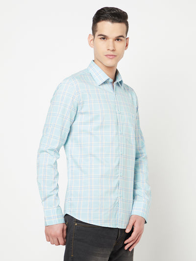 Blue Checked Shirt - Men Shirts