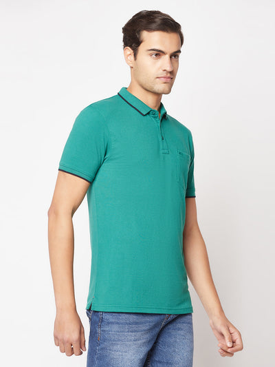  Emerald Green Minimal Polo T-Shirt