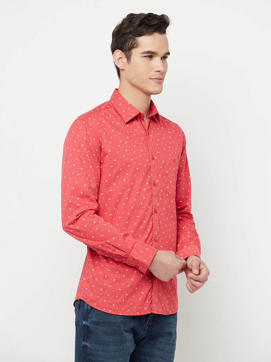 Pink Floral Printed Shirt - Men Shirts