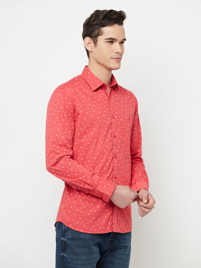 Pink Floral Printed Shirt - Men Shirts