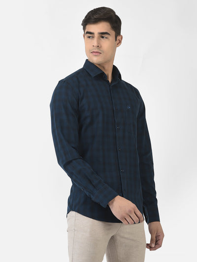  Navy Blue Shirt in Checks 