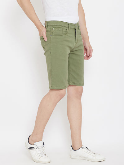 Green Slim Fit Shorts - Men Shorts