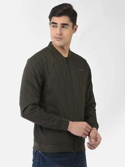  Olive Green Jacket with Logo Work 