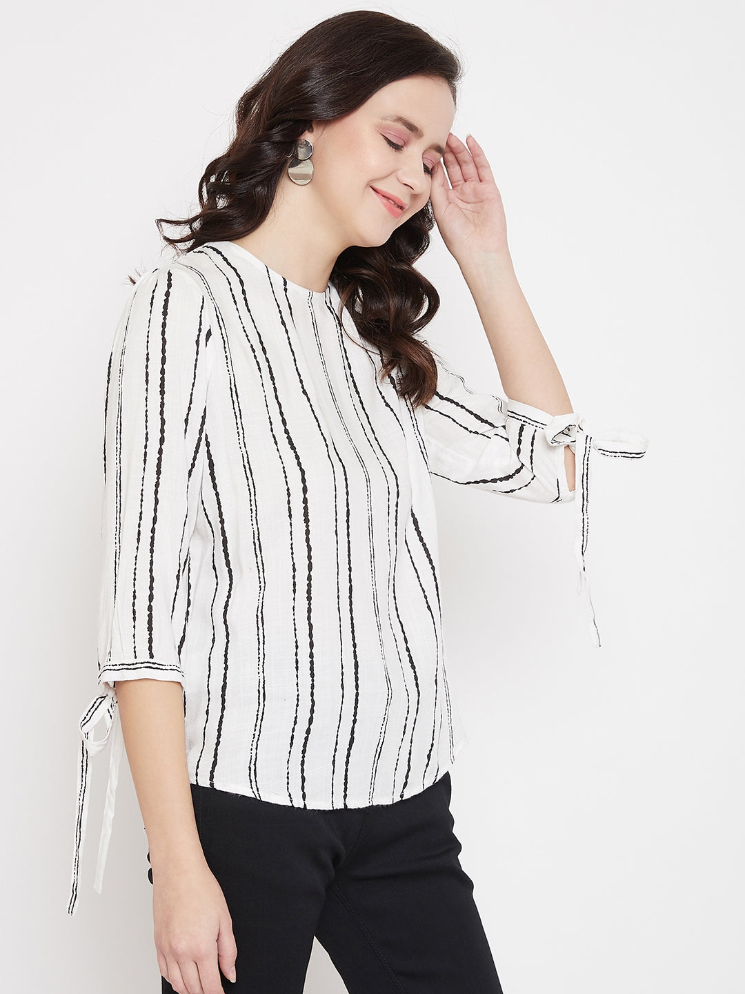 White Striped Top - Women Tops