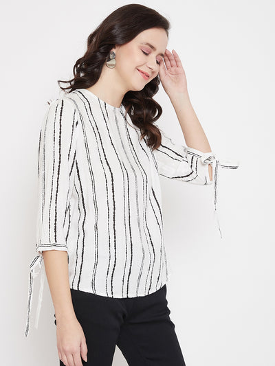 White Striped Top - Women Tops