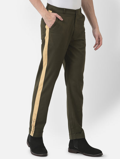 Olive Green Safari Trousers-Men Trousers-Crimsoune Club