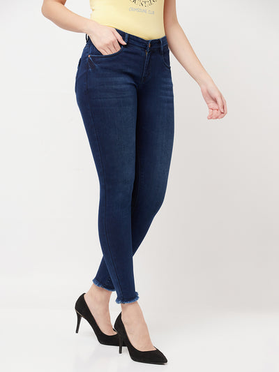 Blue Cropped Jeans - Women Jeans