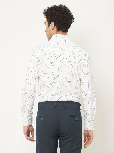   White Shirt in Abstract Print 