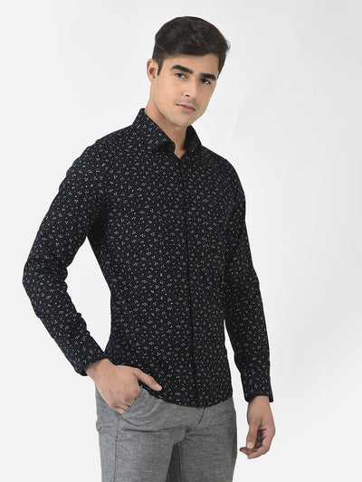  Navy Blue Shirt in Blended Cotton 