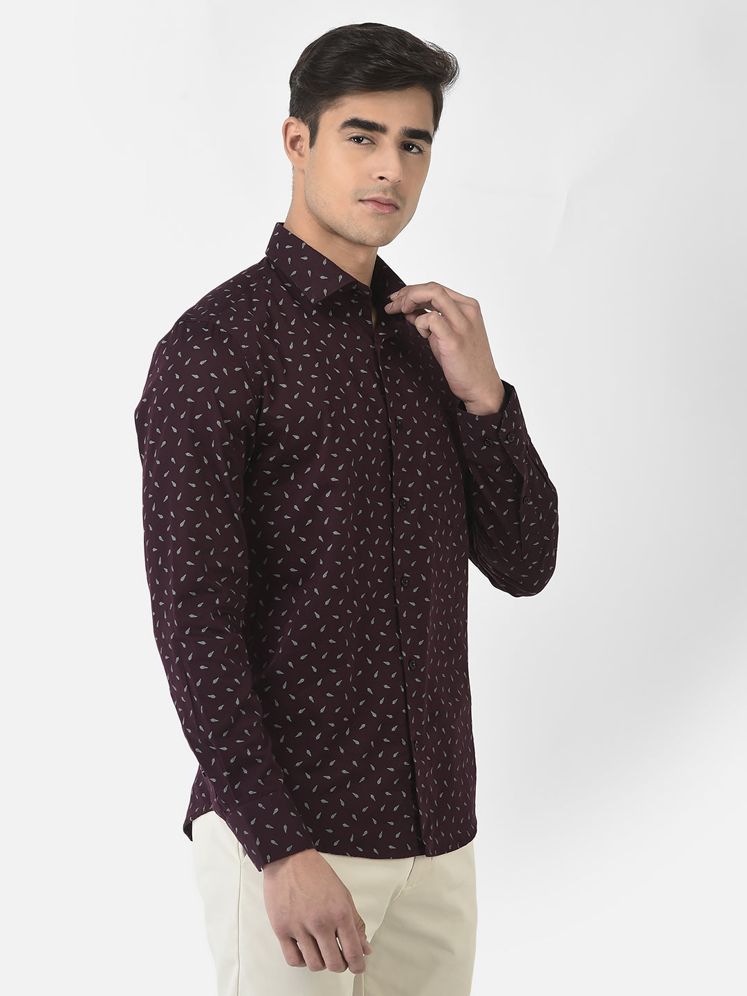 Maroon Shirt in Floral Print