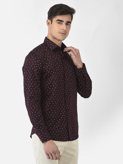  Maroon Shirt in Floral Print