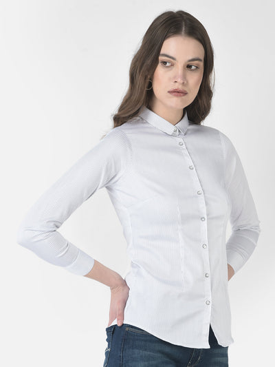  White Pin-Stripe Shirt