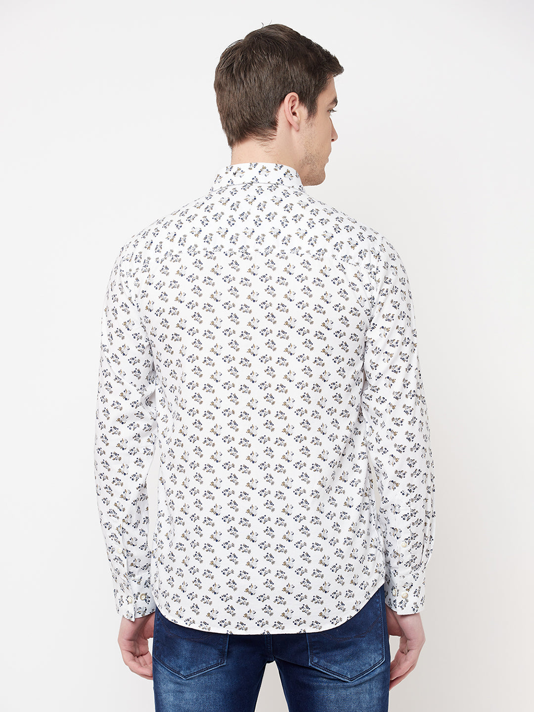 White Floral Shirt - Men Shirts
