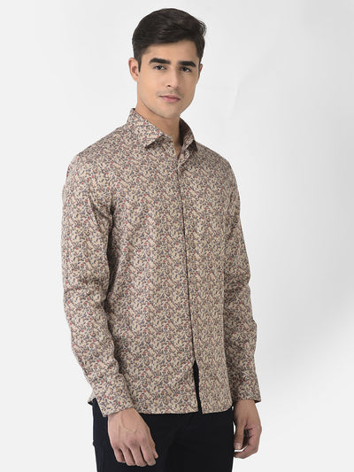  Beige Shirt in Floral Print