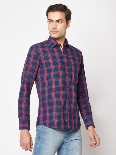  Checked Purple Shirt