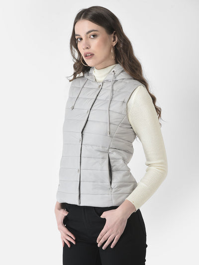  Polished Grey Hooded Gilet