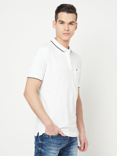 White Polo T-Shirt - Men T-Shirts