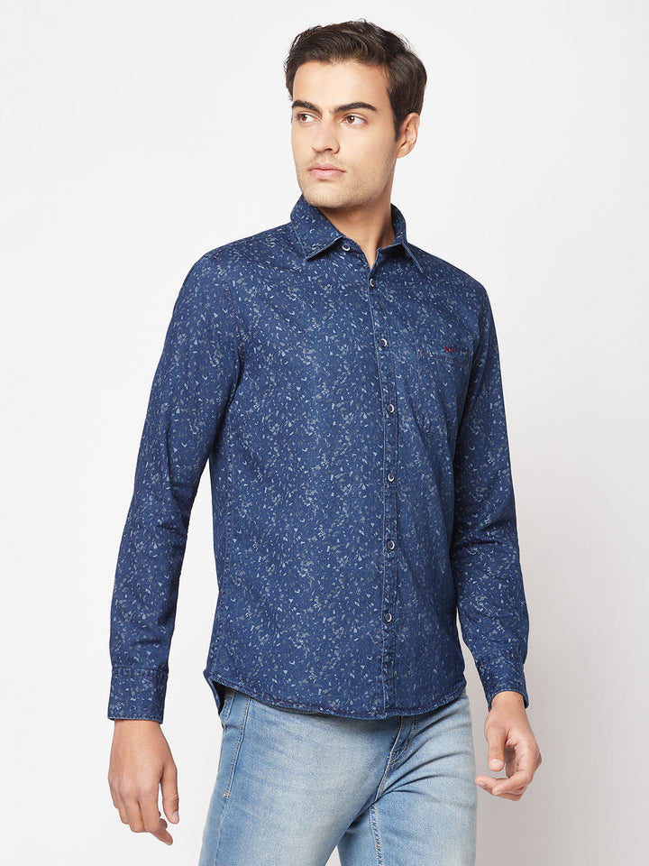  Floral Denim Shirt 