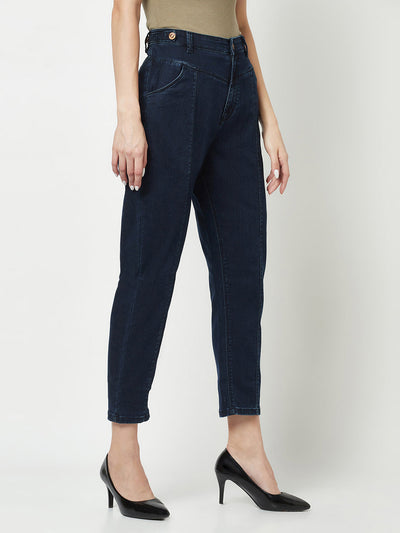 Blue High-Waisted Culottes 