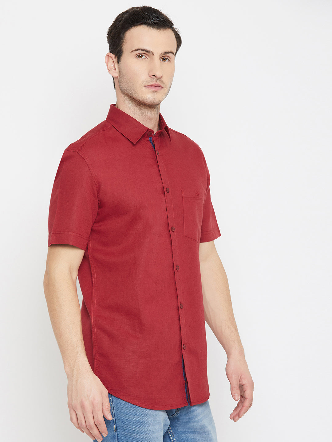 Red 100% Linen shirt - Men Shirts