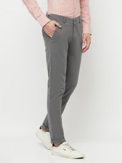 Grey Casual Trousers - Men Trousers