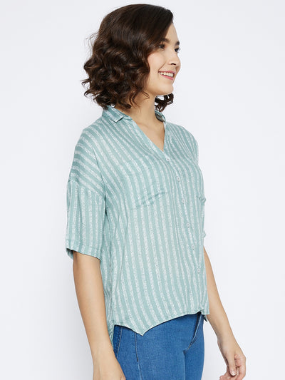 Green Striped Top - Women Tops