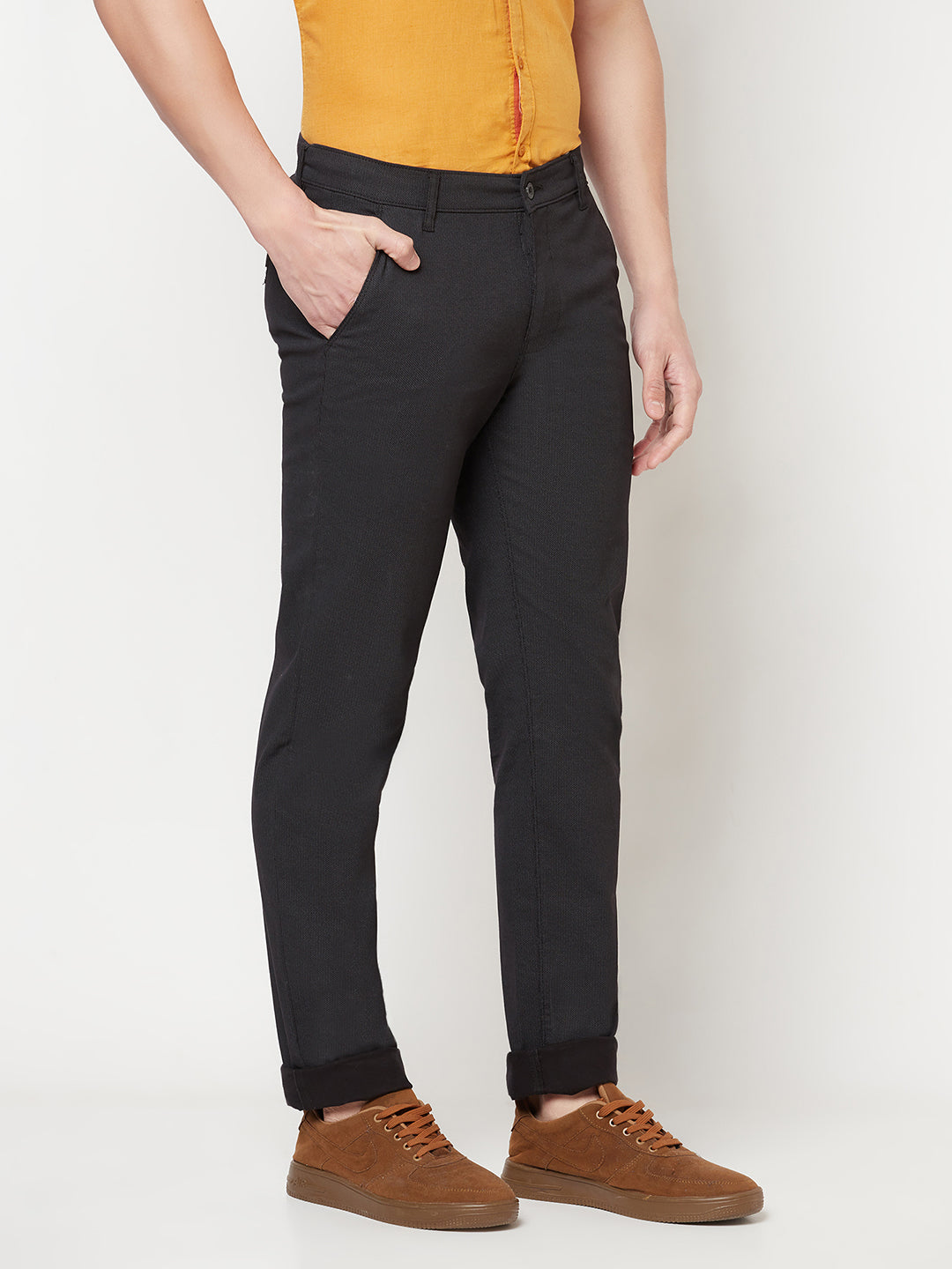 Black Printed Trousers - Men Trousers