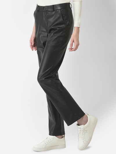  Wide-Leg Faux Leather Pants